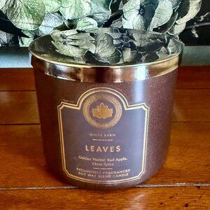 NEW Bath & Body Works LEAVES 3-Wick 14.5oz Candle